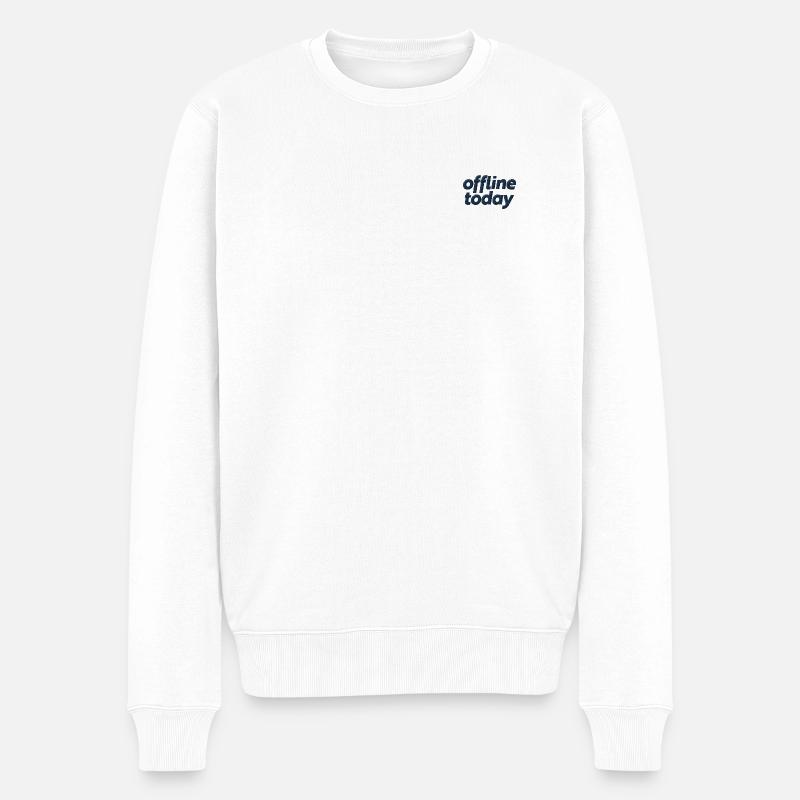 Offline heute bestickt - Männer Premium Bio Pullover - Weiß
