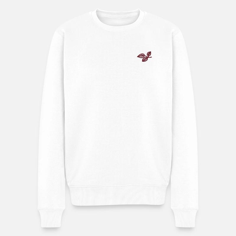 Feuilles d’automne brodées - Pull Premium bio Homme - blanc