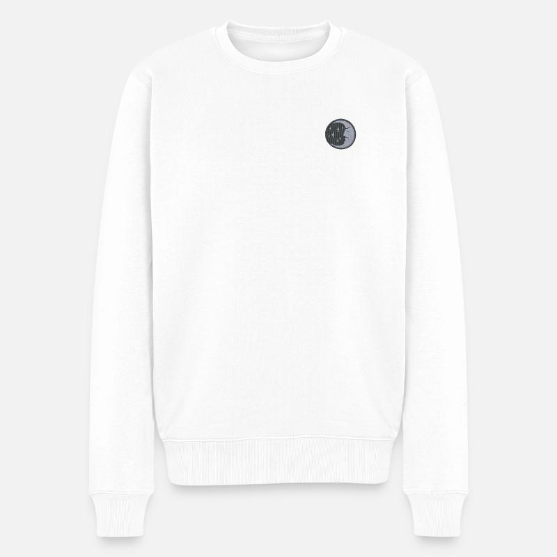 Lune brodée - Pull Premium bio Homme - blanc