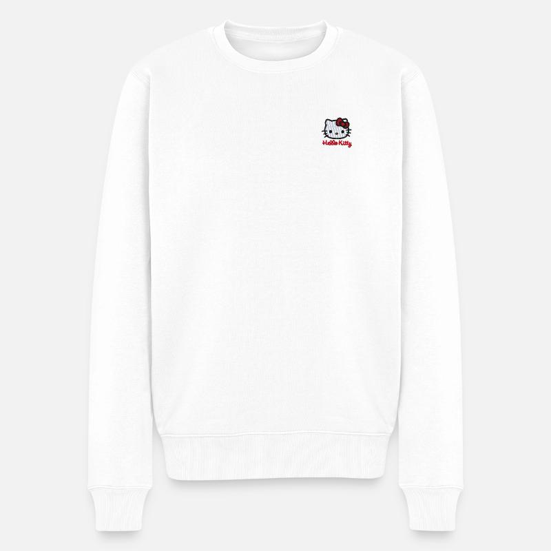 Hello Kitty Stick Portrait - Männer Premium Bio Pullover - Weiß