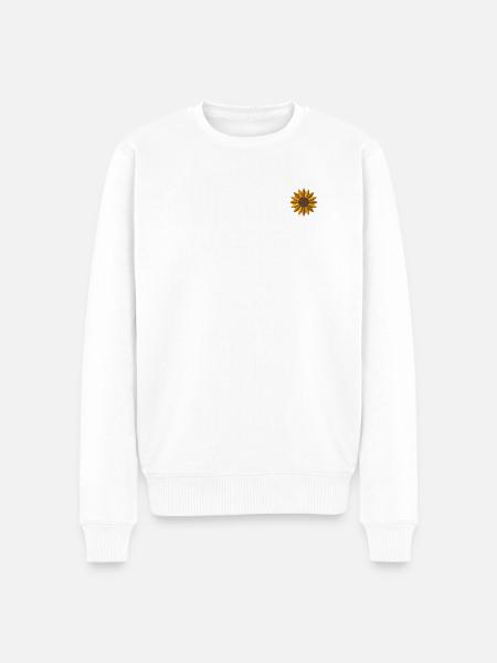 Tournesol brodé - Pull Premium bio Homme - blanc