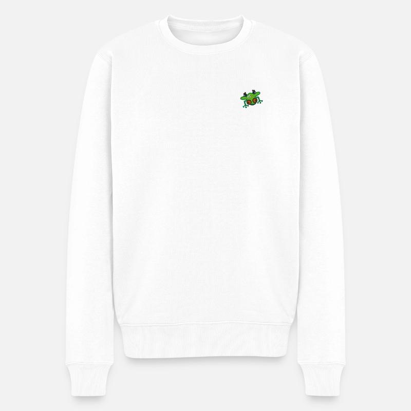Frosch - Männer Premium Bio Pullover - Weiß