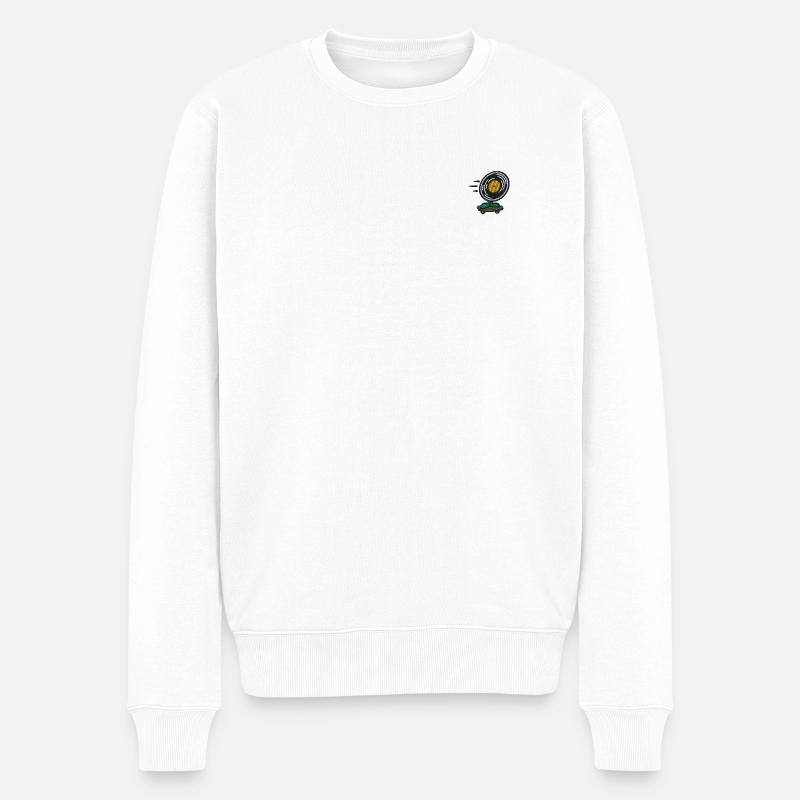 Rolling vinyl - Männer Premium Bio Pullover - Weiß