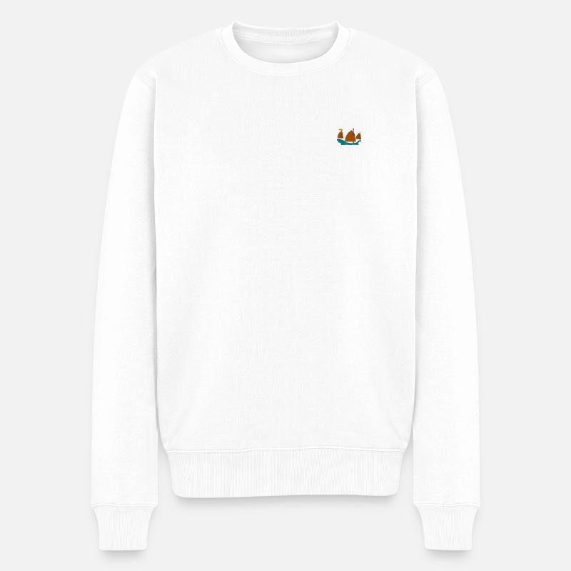 Sailing ship - Männer Premium Bio Pullover - Weiß