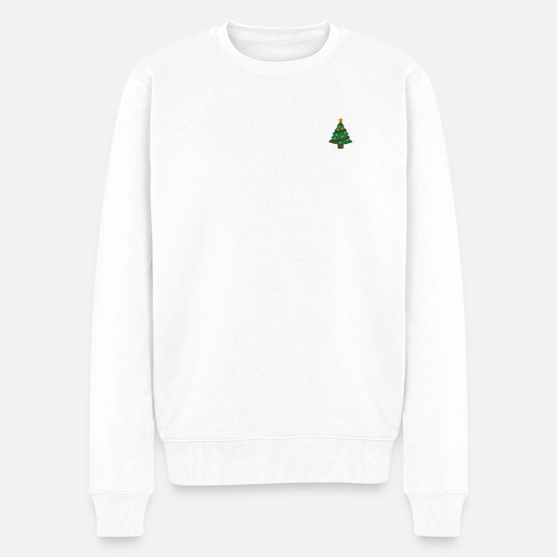 Sapin de Noël brodé - Pull Premium bio Homme - blanc