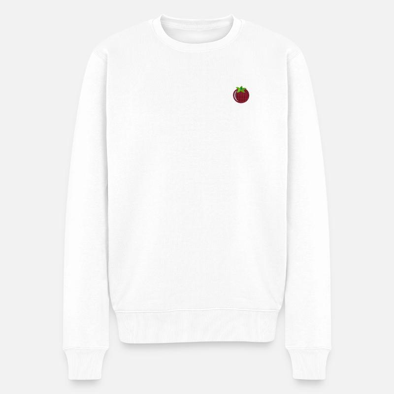 Tomate bestickt - Männer Premium Bio Pullover - Weiß