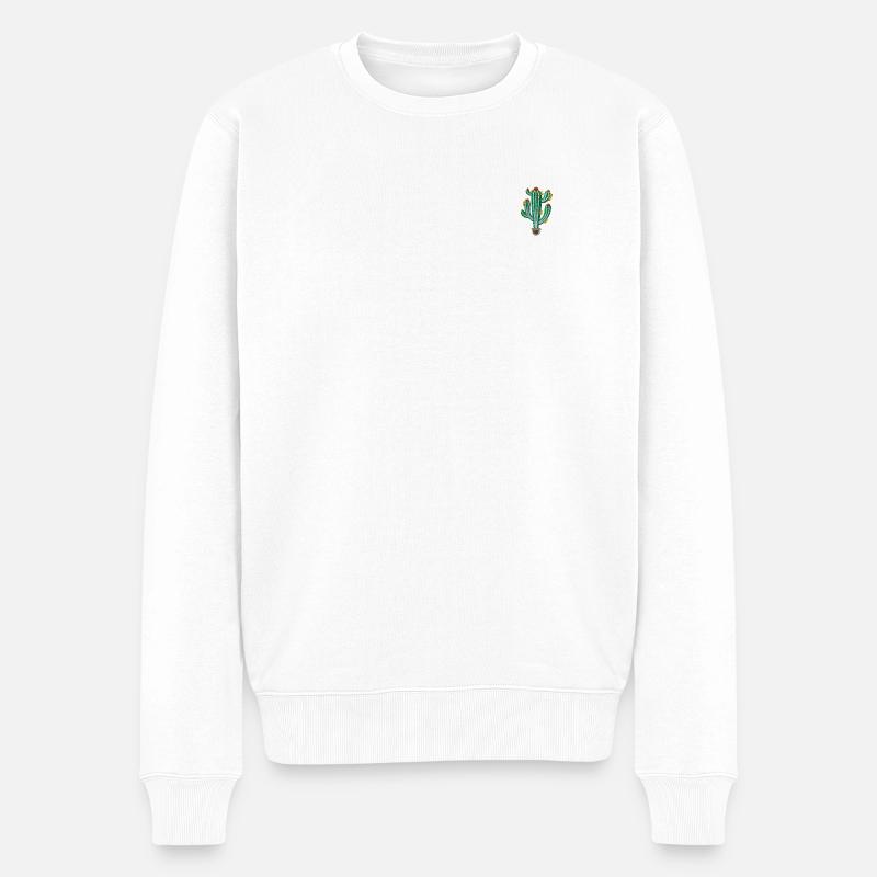 Kaktus 1 - Männer Premium Bio Pullover - Weiß