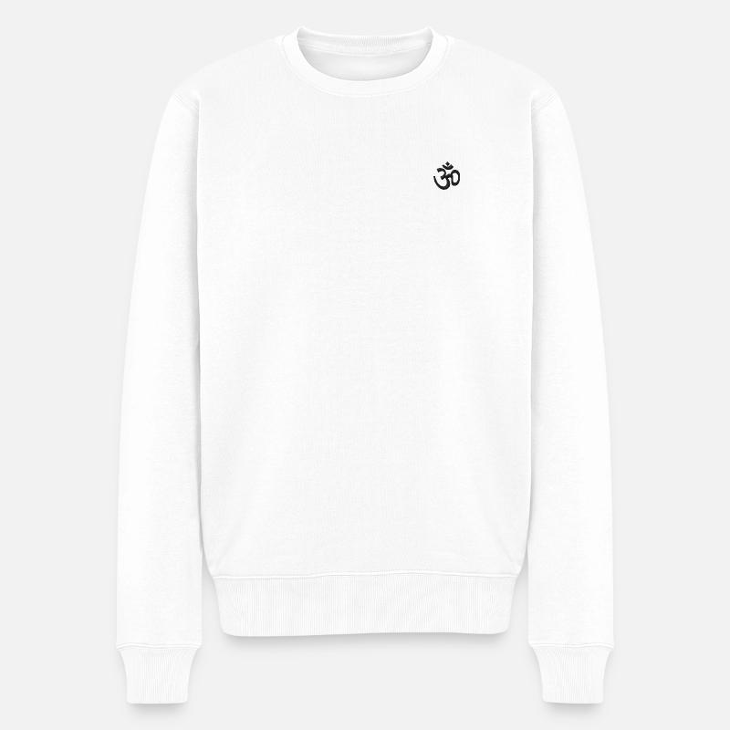 Om Symbol - Männer Premium Bio Pullover - Weiß