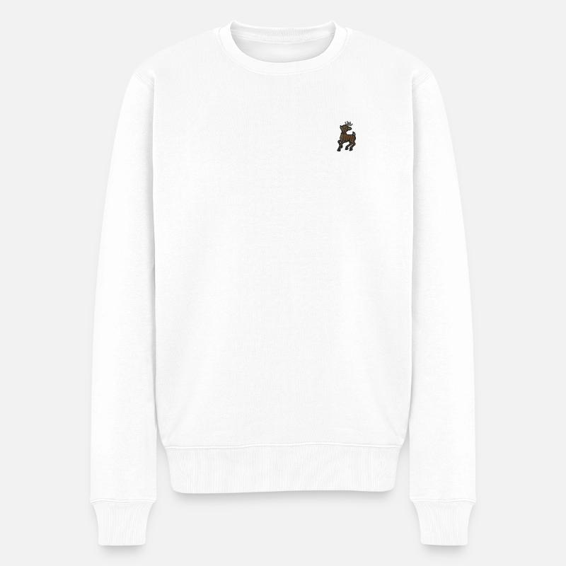 Festive reindeer - Männer Premium Bio Pullover - Weiß