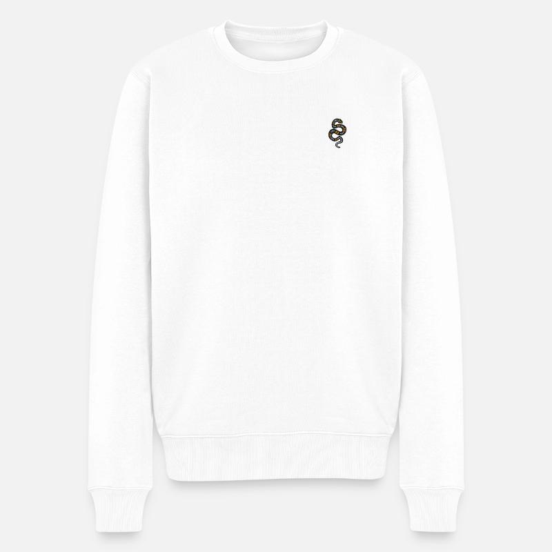 Schlange - Männer Premium Bio Pullover - Weiß