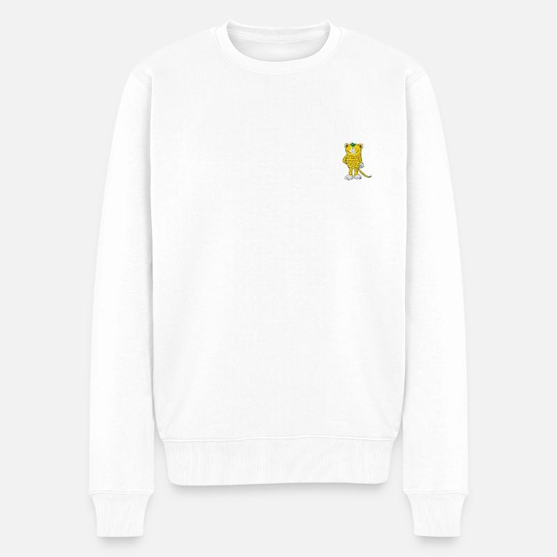 Janosch Kleiner Tiger Stick - Männer Premium Bio Pullover - Weiß