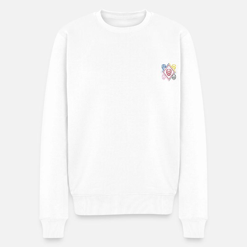 Power Rangers Stickmotiv - Männer Premium Bio Pullover - Weiß
