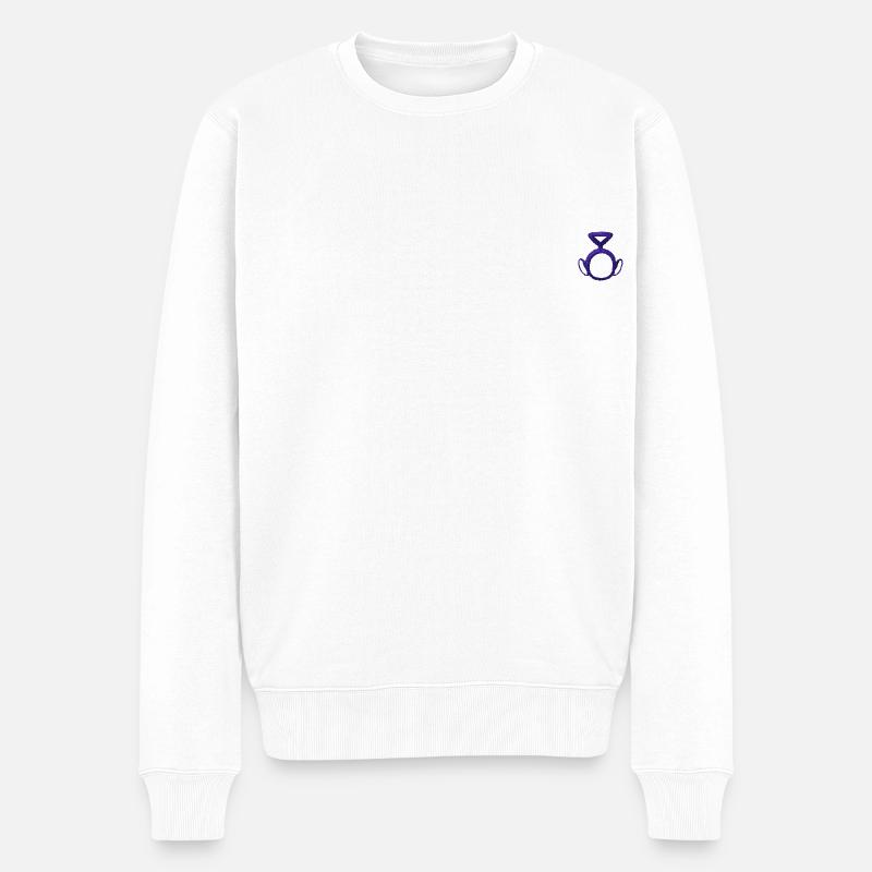 Teletubbies Tinky Winky Als Stick-Design - Männer Premium Bio Pullover - Weiß