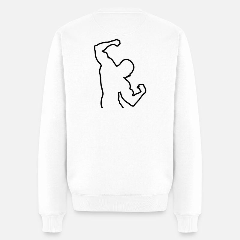 Bodybuilding - Männer Premium Bio Pullover - Weiß