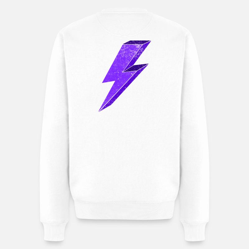 Graphique d'éclair électrisant pour vêtements 3D - Pull Premium bio Homme - blanc