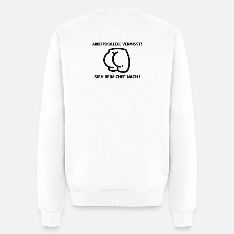 Arbeitskollege  - Männer Premium Bio Pullover - Weiß