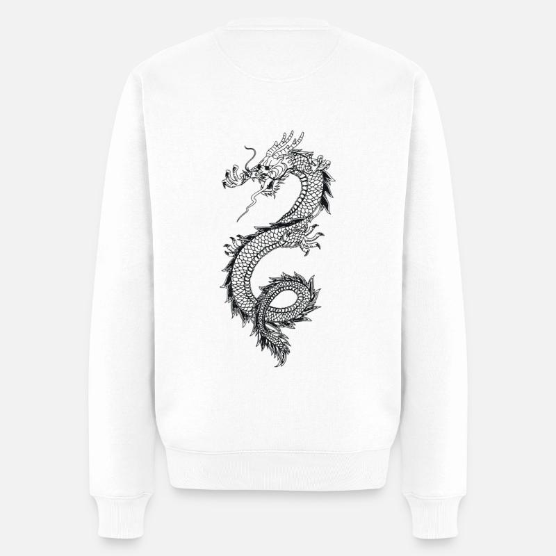 tatouage de dragon chinois de Chine - Pull Premium bio Homme - blanc