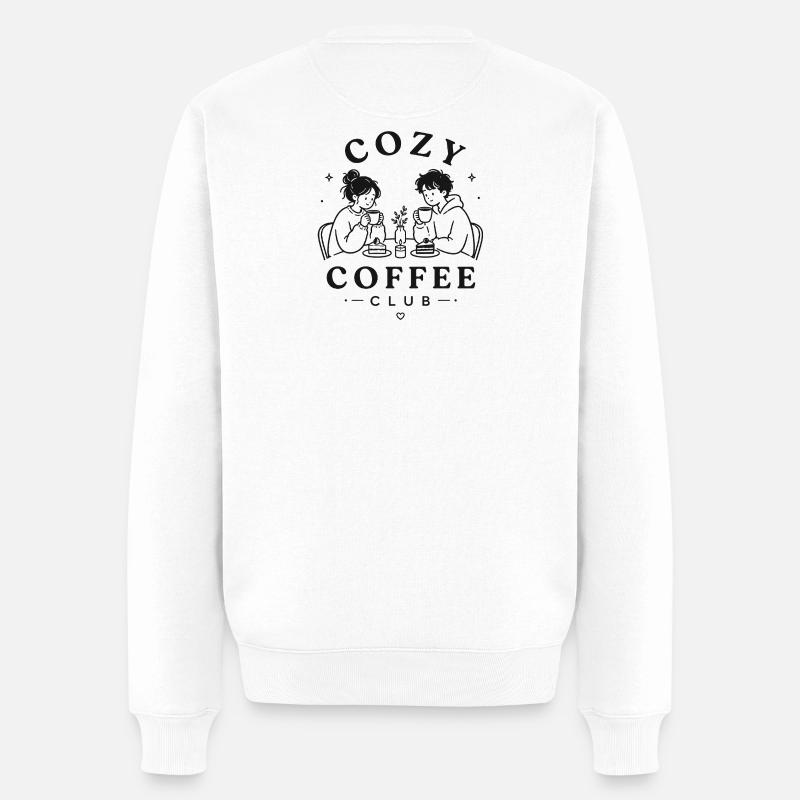 KaffeeClub Kuschelzeit - Männer Premium Bio Pullover - Weiß