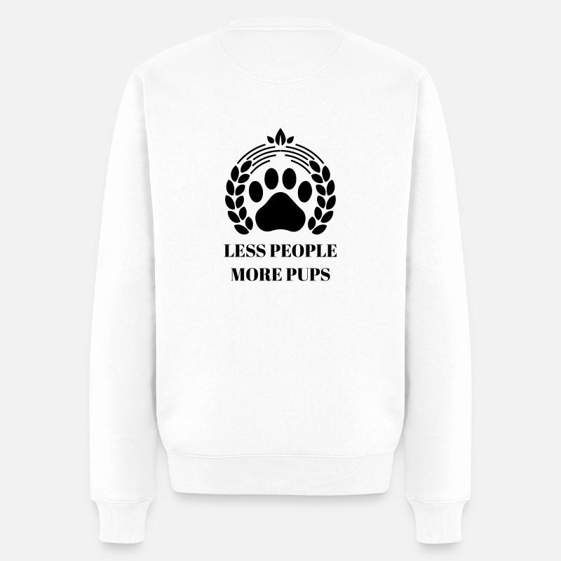 less people more pups - Männer Premium Bio Pullover - Weiß