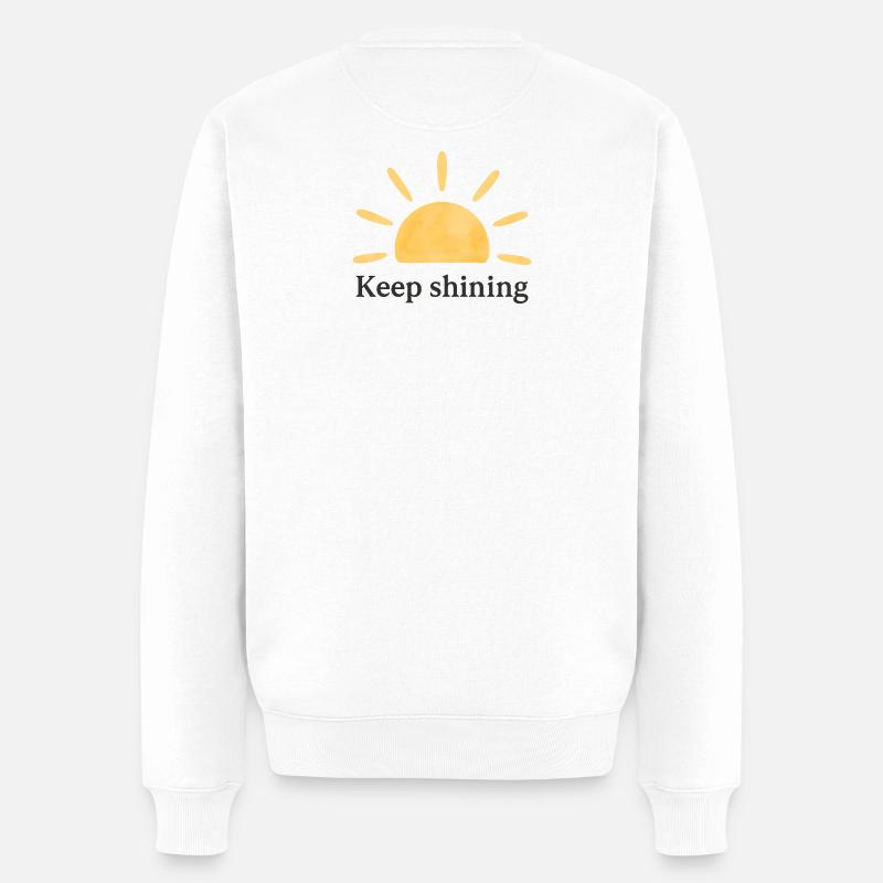 Keep Shining – Sonne – Minimalistisch - Männer Premium Bio Pullover - Weiß