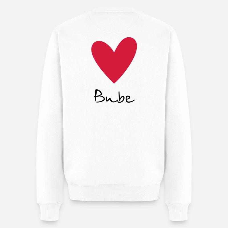 Herz Bube Herzbube Geschenk - Männer Premium Bio Pullover - Weiß