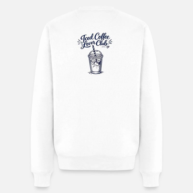 Iced Coffee Lover Club - Männer Premium Bio Pullover - Weiß
