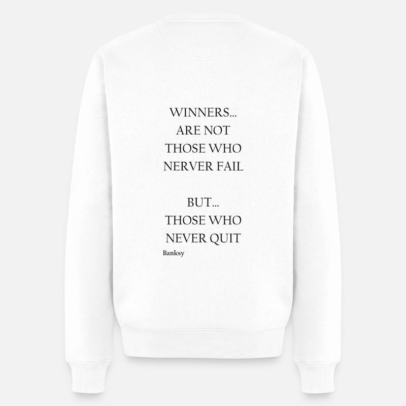 Zitat von Banksy - Männer Premium Bio Pullover - Weiß