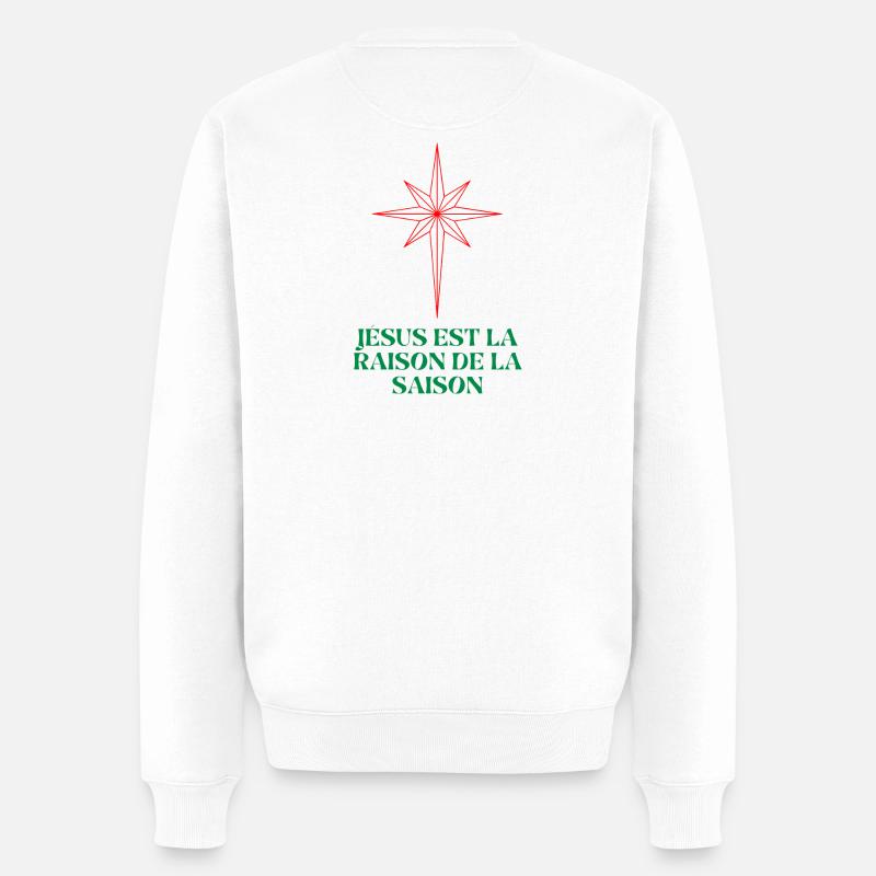 Étoile de Noël avec citation religieuse - Pull Premium bio Homme - blanc