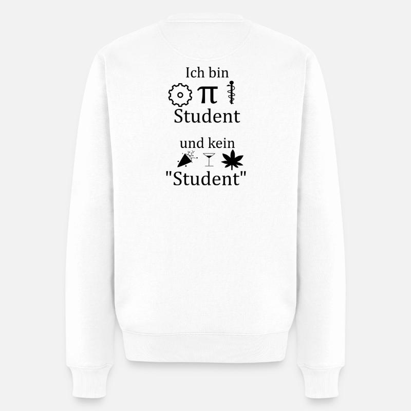 Unispruch "Ich bin MINT Student" Studenten - Männer Premium Bio Pullover - Weiß