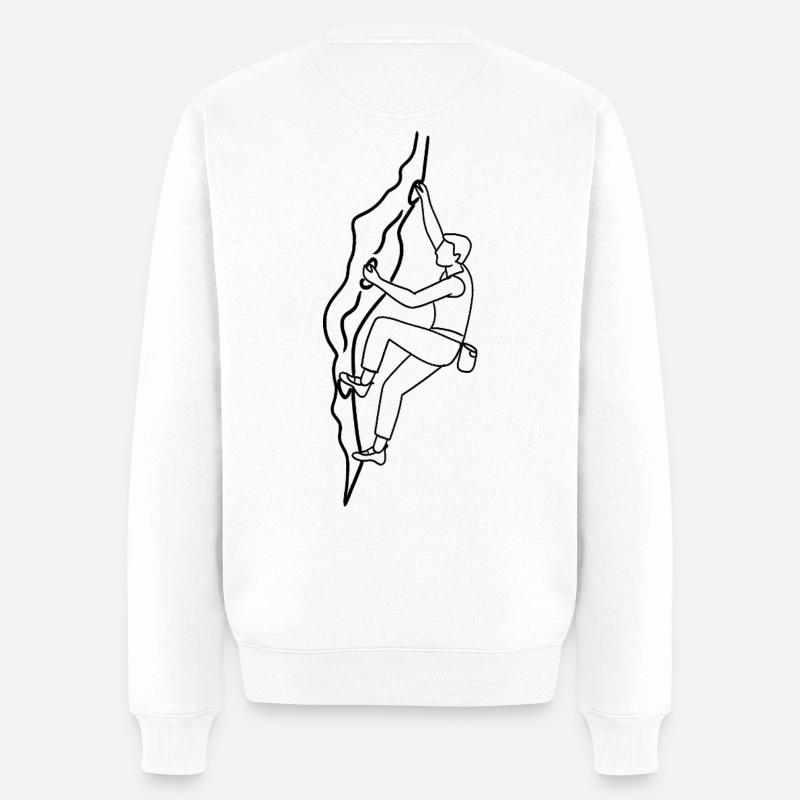 Homme sur un mur d’escalade - Pull Premium bio Homme - blanc
