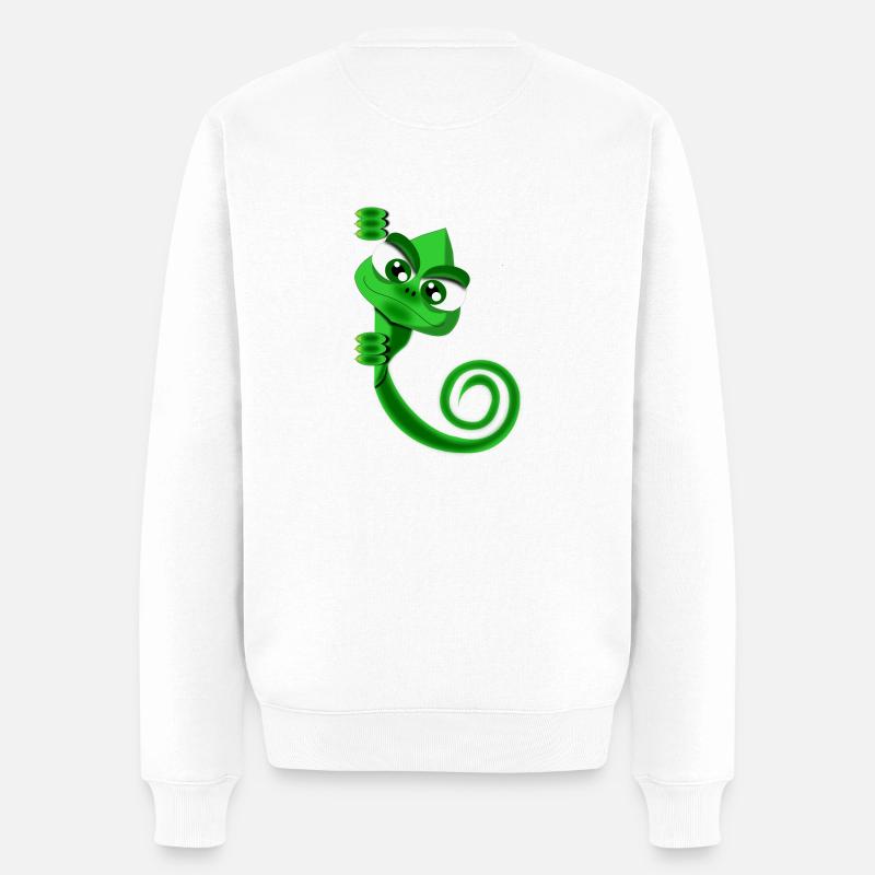 Chamäleon - Männer Premium Bio Pullover - Weiß