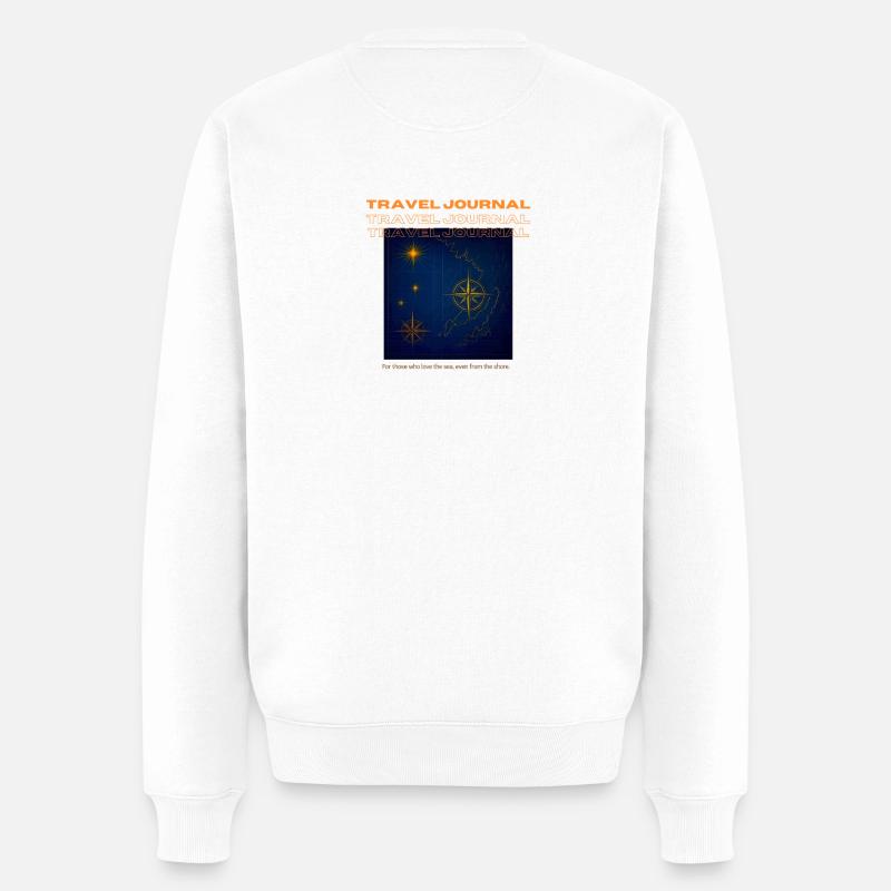 Nautisches Reisenotizbuch - Männer Premium Bio Pullover - Weiß