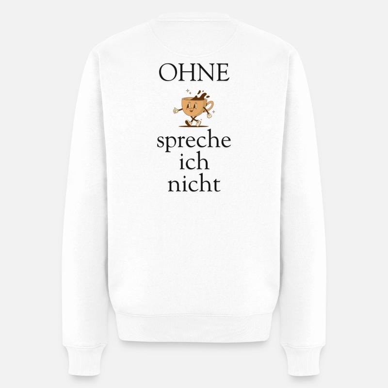 Kaffee und Morgen  - Männer Premium Bio Pullover - Weiß