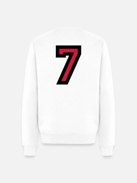 Le numéro 7 - Nombre Seven - Pull Premium bio Homme - blanc
