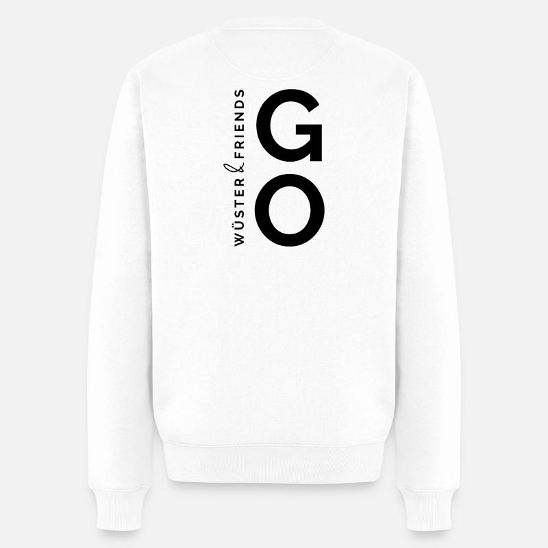 Wüster&Friends GO Logo Schwarz - Männer Premium Bio Pullover - Weiß