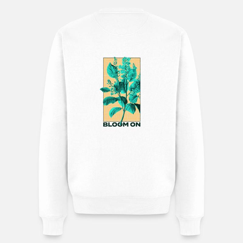 Bloom On - Männer Premium Bio Pullover - Weiß