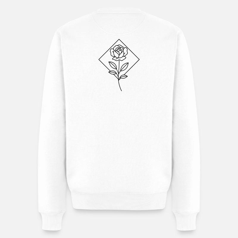 Rose - Männer Premium Bio Pullover - Weiß