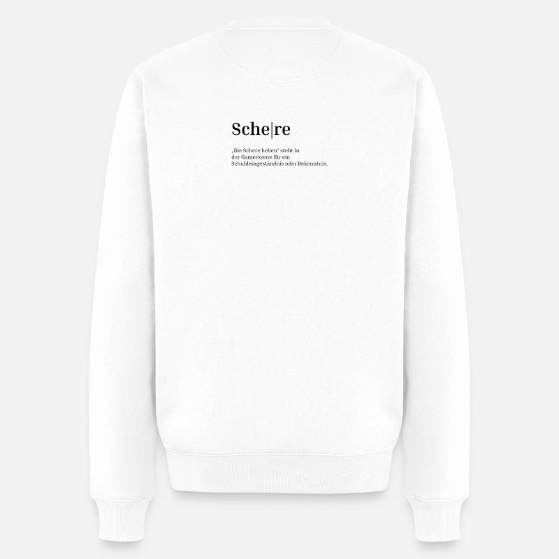 Schere - Männer Premium Bio Pullover - Weiß