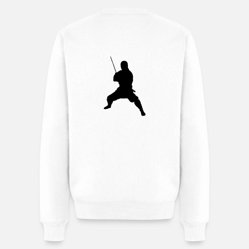 Ninja - Männer Premium Bio Pullover - Weiß