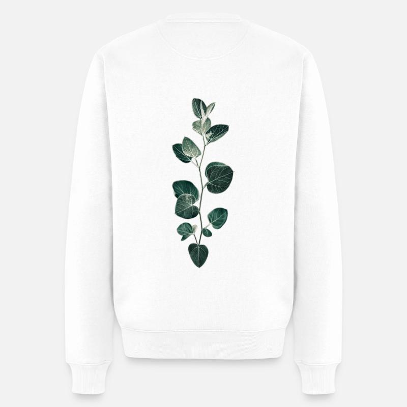 Pflanzenmuster - Männer Premium Bio Pullover - Weiß