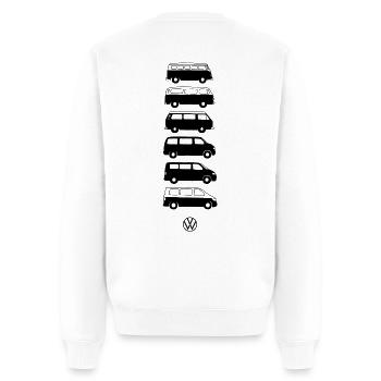 Volkswagen Verticale VW Camper Evolution Mit Logo - Männer Premium Bio Pullover - Weiß - Hinten - Nico (187cm)