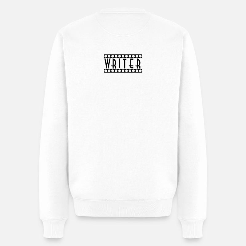 Schriftsteller - Männer Premium Bio Pullover - Weiß