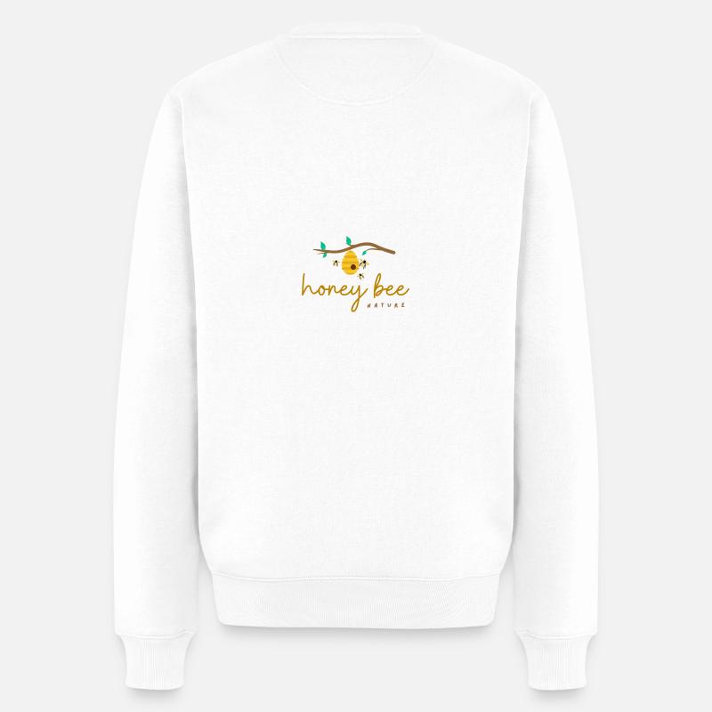 Bee - Männer Premium Bio Pullover - Weiß
