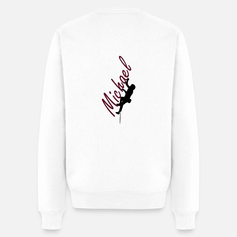 Klettern - Michael - Männer Premium Bio Pullover - Weiß
