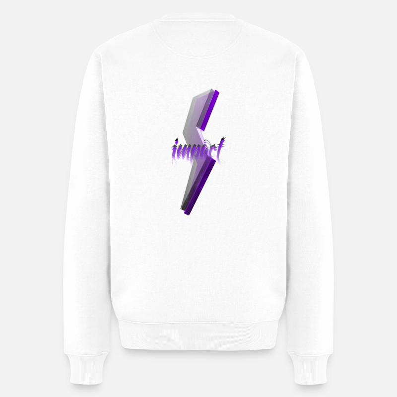 Impact PURPLE (moderne) - Pull Premium bio Homme - blanc