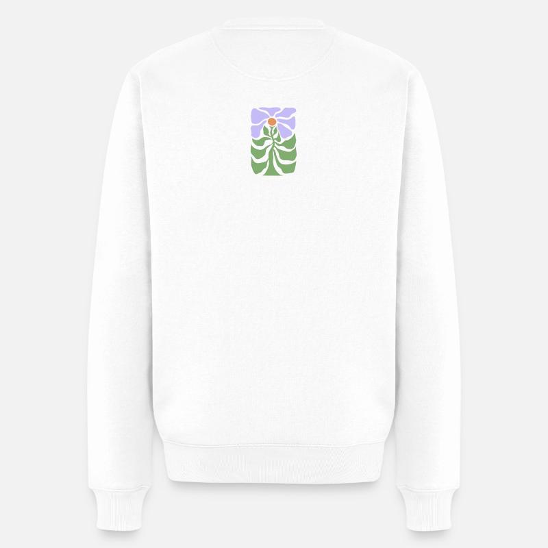 Blumengrafik - Männer Premium Bio Pullover - Weiß
