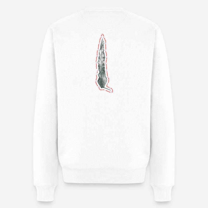 Zeichnen eines langen Blattes, Musik und Festival - Männer Premium Bio Pullover - Weiß