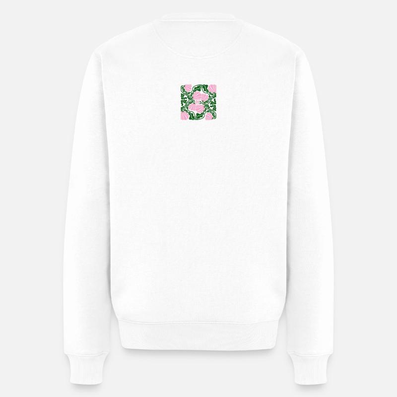 Blume - Männer Premium Bio Pullover - Weiß