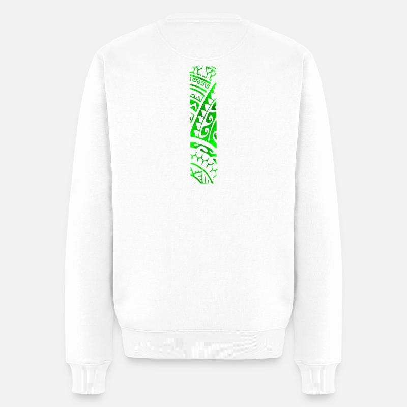 REVA (grün) - Männer Premium Bio Pullover - Weiß
