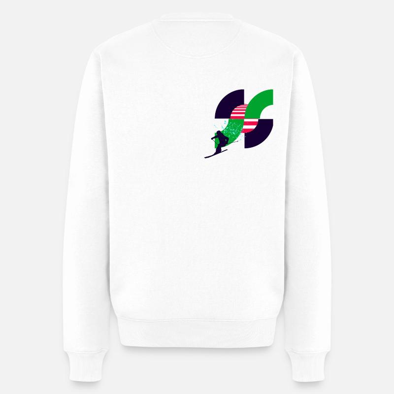 SKI Freestyle Freeride , Glisse sur la poudreuse - Pull Premium bio Homme - blanc